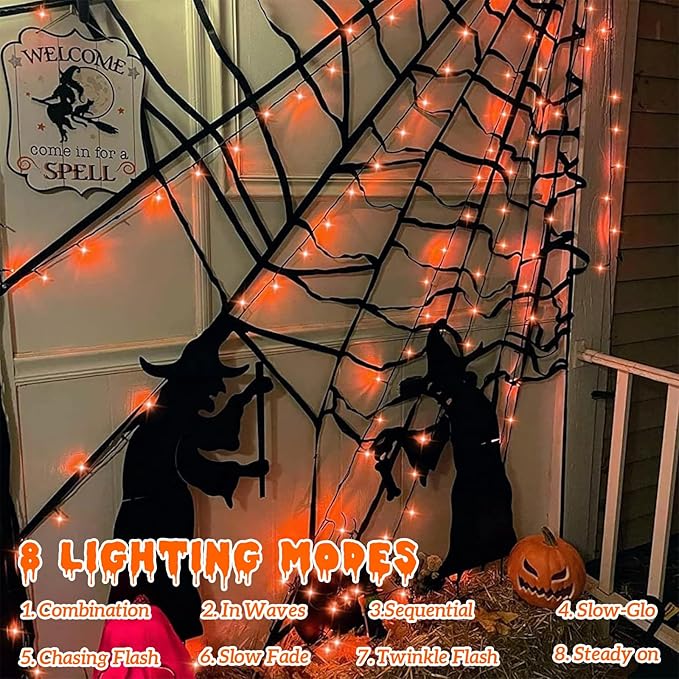 String Lights, 500 LED, 165ft Outdoor Waterproof, Orange
