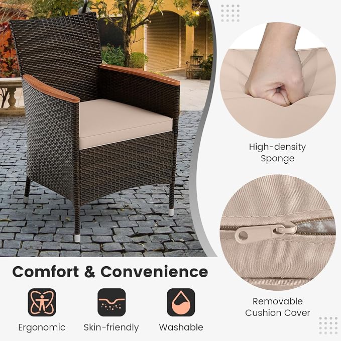 Tangkula 11 Pieces Rattan Outdoor Dining Set - Image 4