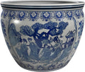 Red Lantern 12" Ladies Blue & White Porcelain Fishbowl Planter or Cachepot by RedLantern
