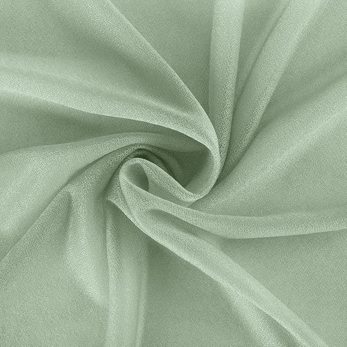 Outdoor Curtains Sage Chiffon Wedding Arch Drape, 2 Panels 29 in x 6 Yards