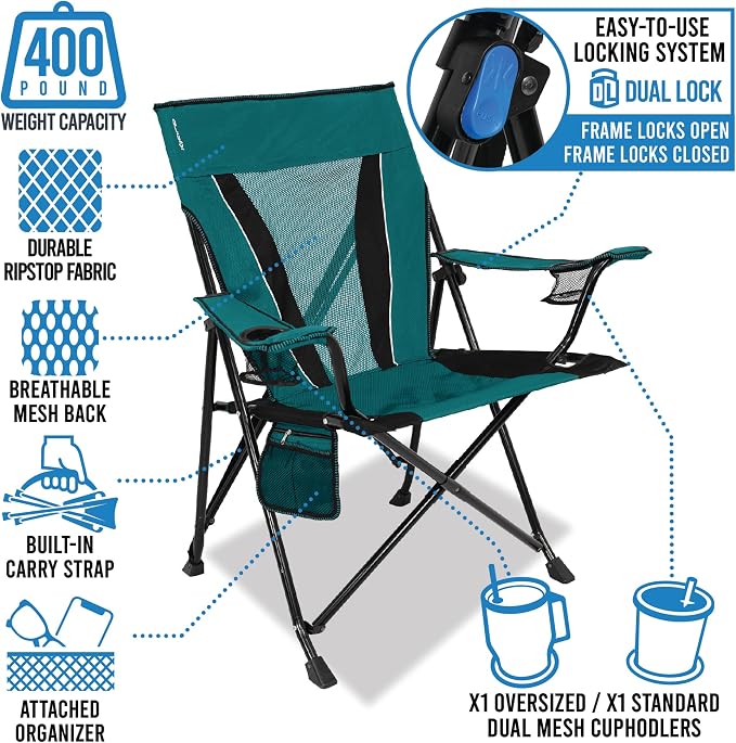 Kijaro XXL Dual Lock Portable Camping Chair - Image 4