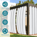Outdoor Curtain Panels, White Waterproof Patio Privacy Set of 4, 54x108 Inch