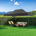 Gazebo Pop-Up Canopy 10x15 ft, Black Oxford, 4 Sidewalls