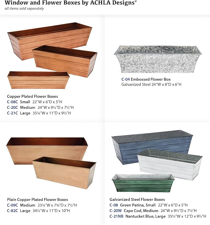 Achla Designs Copper PlatedWindow Flower Box Planter-Small - Image 9