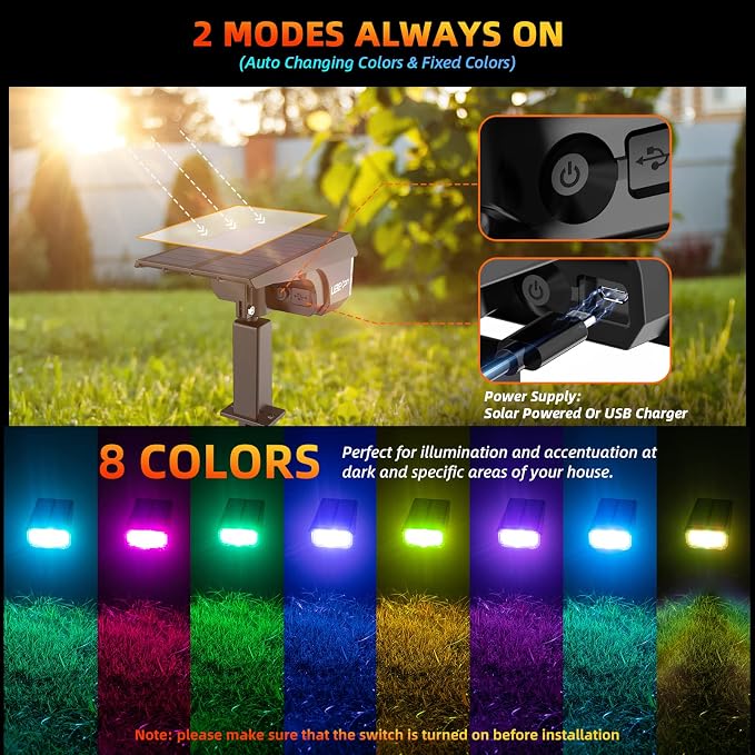 Color Solar Lights Outdoor Waterproof Spotlights - Image 4