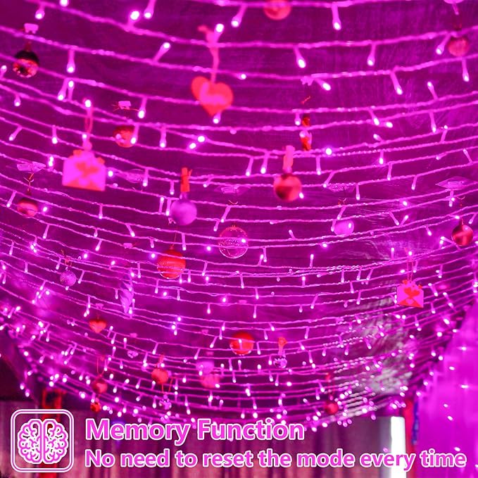 String Lights 500 LED Pink Waterproof Outdoor 165 Feet
