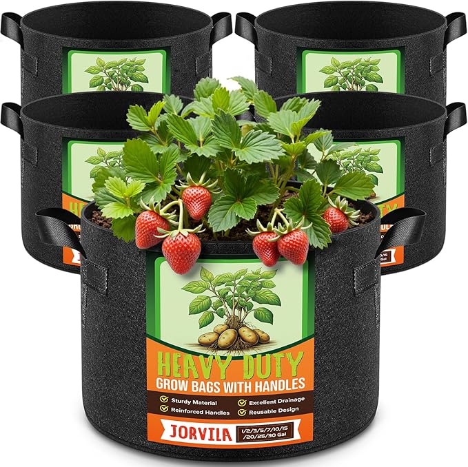 5 Pack 20 Gallon Grow Bags, Thickened Nonwoven Fabric Planter Pots by Unknown