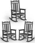 Ciokea Oversized Outdoor Rocking Chairs Set of 3, 380lbs Heavy-Duty Large Patio by CIOKEA