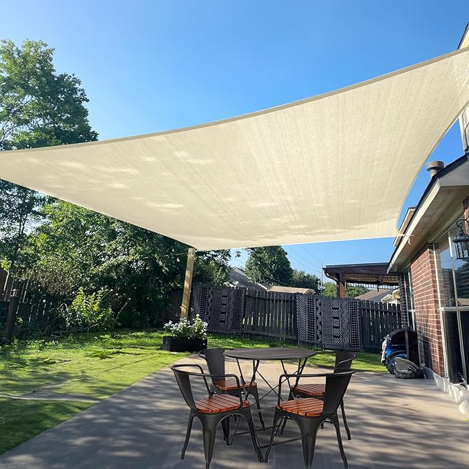 SUNLAX Sun Shade Sail 6' x 20' Butter Cream Rectangle Canopy Sail Shade Cover by SUNLAX