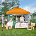 Pop-Up Canopy Tent 10 x 10 ft, Orange, Silver-Coated Fabric, UPF 50+ Shade