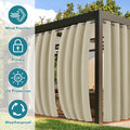 Outdoor Curtain Panels, Cream Waterproof, Set of 4, 54x108 Inch
