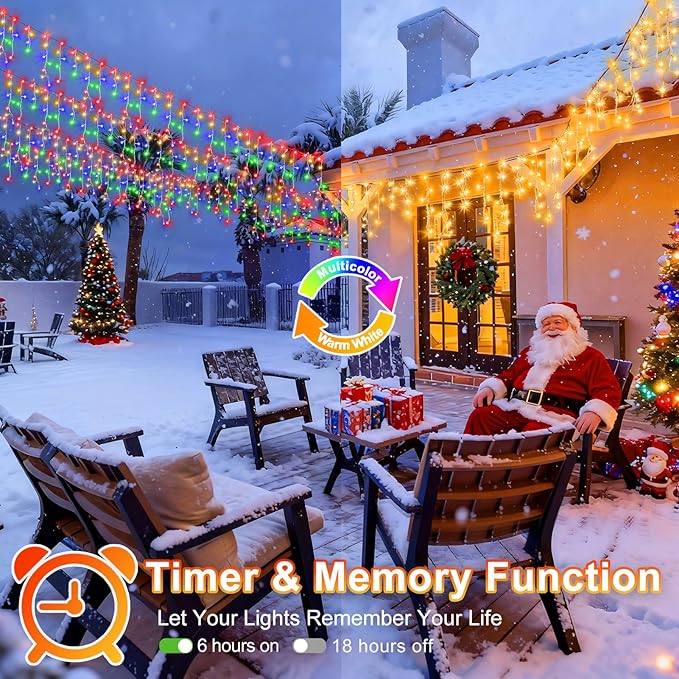 String Lights, 400 LED, 33 ft Outdoor Color Changing Christmas Lights