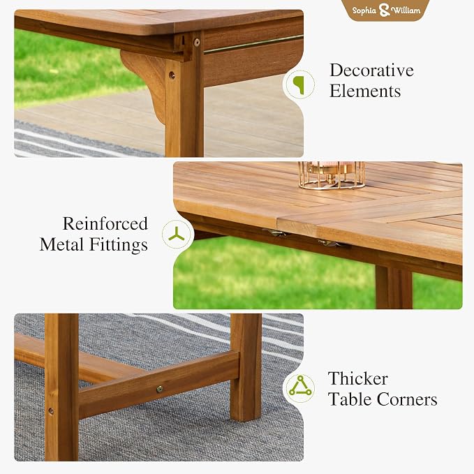 Sophia & William Patio Outdoor Table and Chairs Set, Patio Dining Sets - Image 8