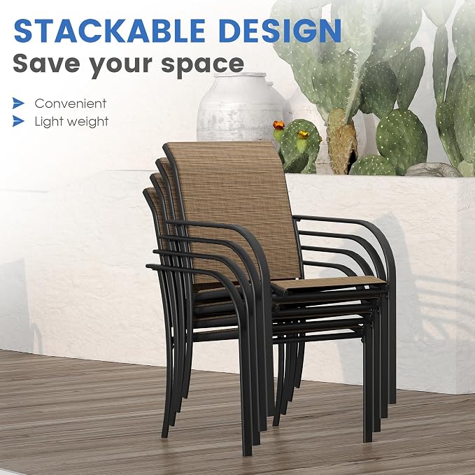 VICLLAX Patio Dining Set for 6, Outdoor Furniture Set Includes 63" Rectangle - Image 5