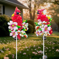 Hexagram Cardinal Garden Decor Yard Stakes, Lighted Metal Red Bird Garden by Hexagram
