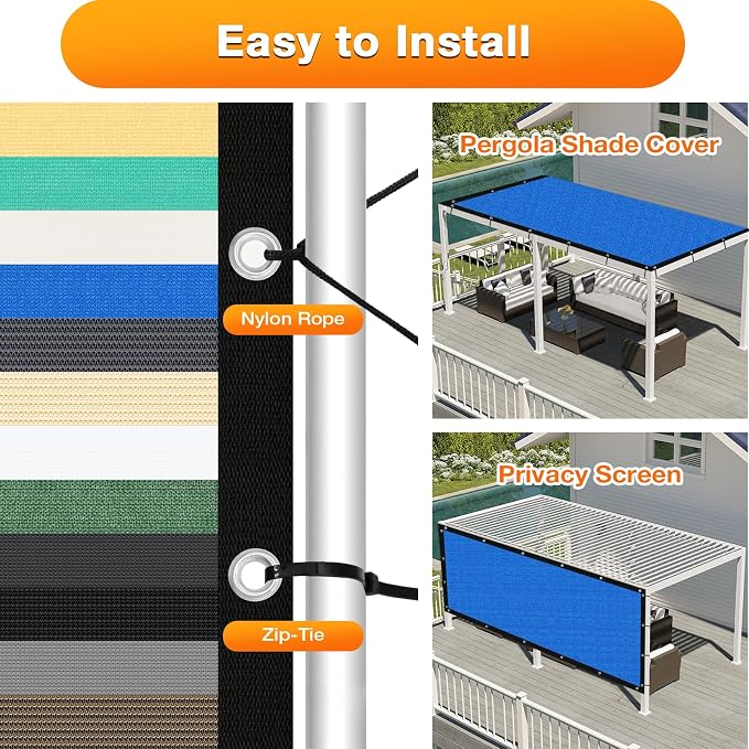 Artpuch Outdoor Pergola Shade Cover 5' X 12' Sun Shade Cloth - Image 5