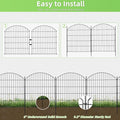 Decorative Fences - Black Metal Arched Garden Edging, 5 Panels, 12 Ft