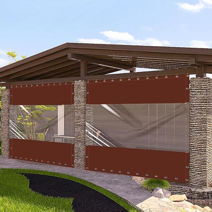 20 Oz Outdoor Vinyl Curtain, Outdoor Clear Panel Curtain, Weather Resistant - Image 2