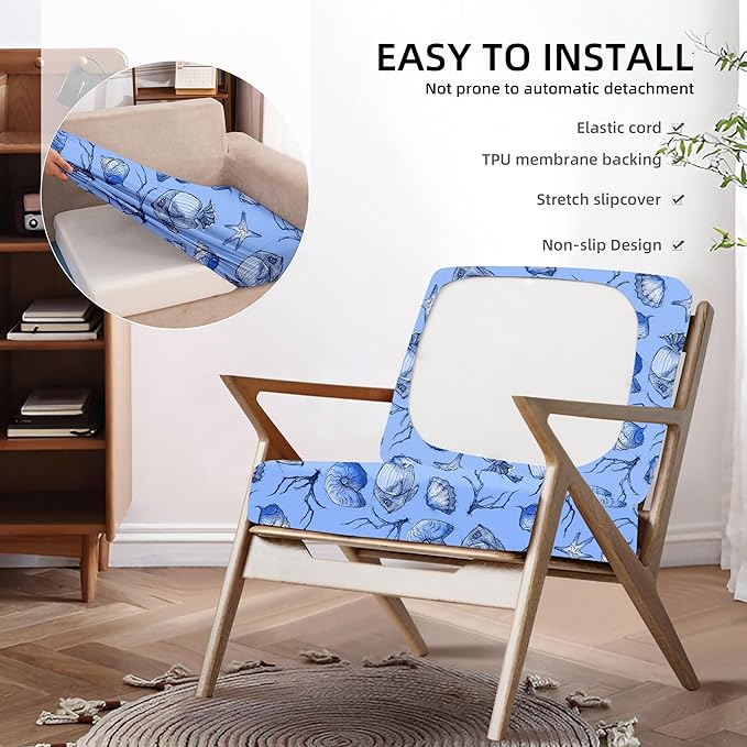 Cushion Covers 8 Pack, Stretch Fit Outdoor Patio Cushion Slipcovers