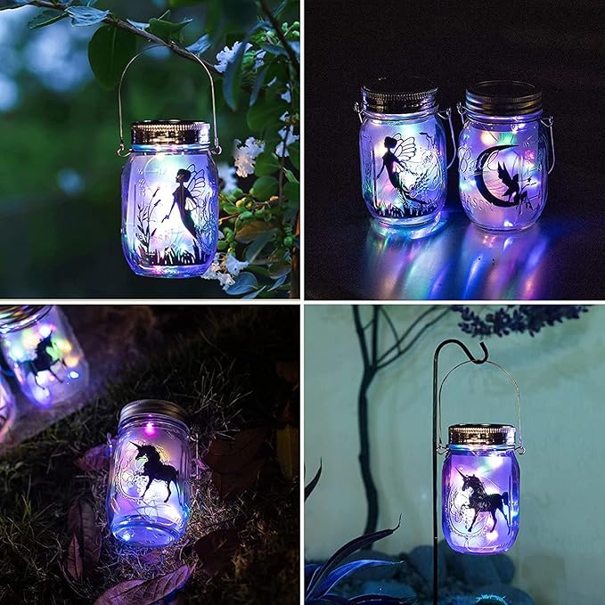 String Lights, 8 Pack Solar Mason Jar Lid Lights with 30 LEDs