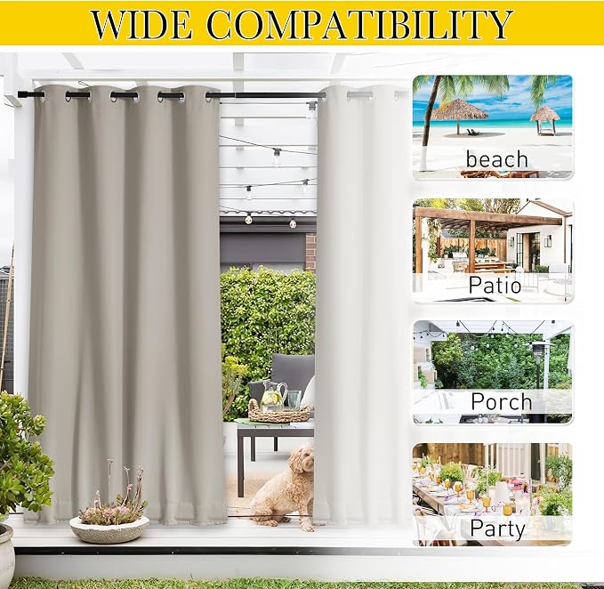 NICETOWN 2 Panels Outdoor Curtains - Image 8