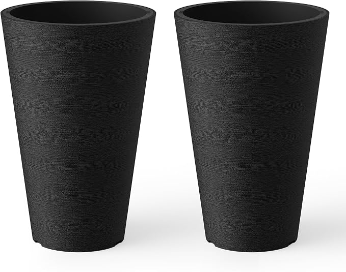Kante Tall Round Planter Set of 2, 13 Inch Tall Decorative Planter Pots by Kante