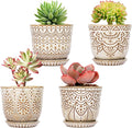 Gepege Succulent Pots, 4 Inch Small Indoor Ceramic Planter Pot by Gepege