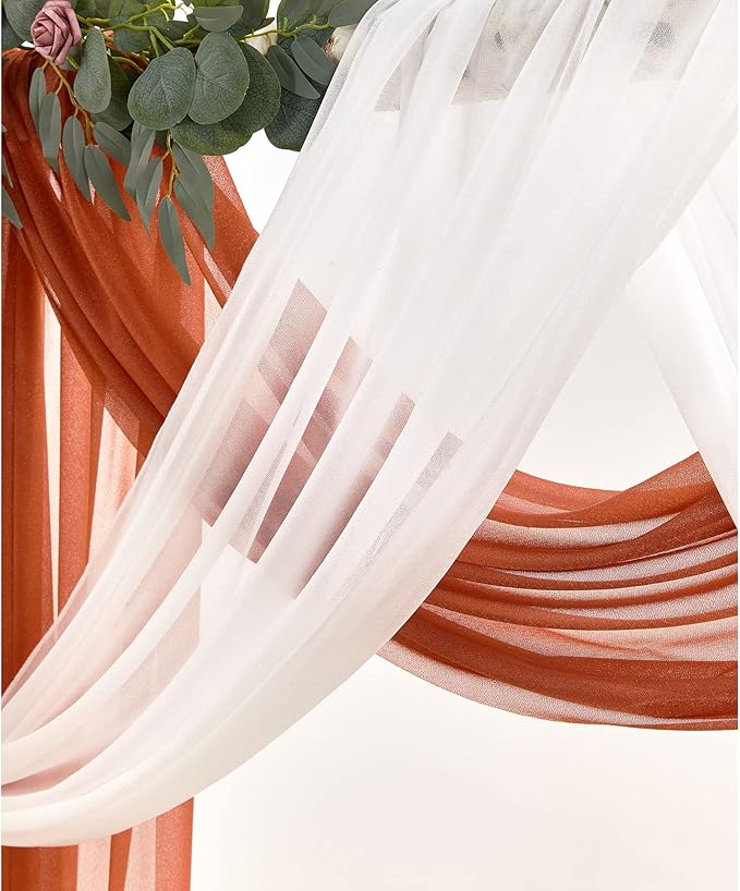 Artificial Flowers for Wedding Arch, Terracotta Silk Swag and Drape Set