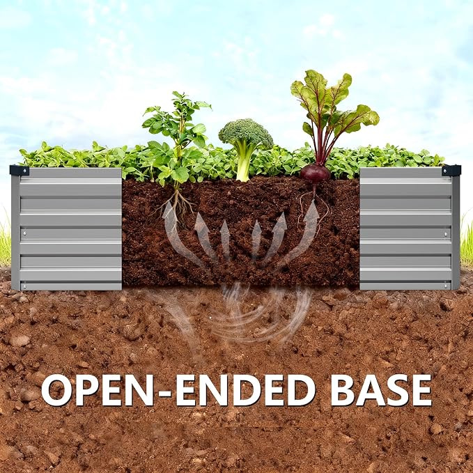 Vengarus 6x3x1FT Galvanized Raised Garden Bed Kit, Outdoor Metal Planter Box - Image 3