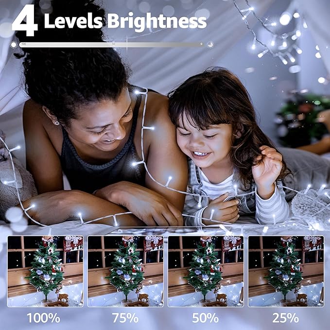 String Lights, 328 FT Cool White with 1000 LEDs for Indoor and Outdoor Use