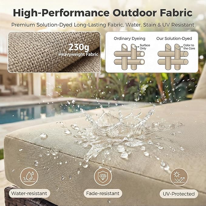 NICESOUL 8 Seat 29.3'' High Back Outdoor Furniture Set, Extra Large Rattan - Image 9