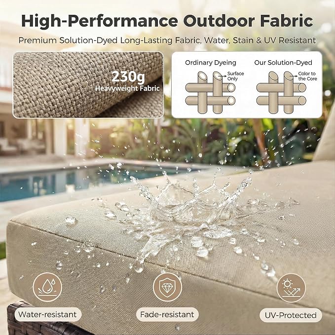 NICESOUL 7 Piece Outdoor Patio Sectional Furniture Set - Image 9