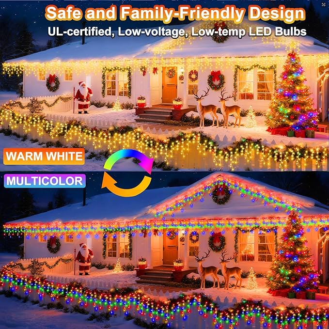 String Lights, 400 LED, 33 ft Outdoor Color Changing Christmas Lights