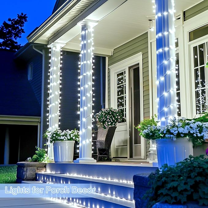 String Lights, 800 White LED Christmas Lights with Remote and Timer