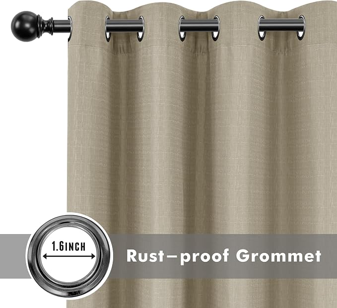 HolidayIdeas 2 Panels Linen Outdoor Curtains - Image 4