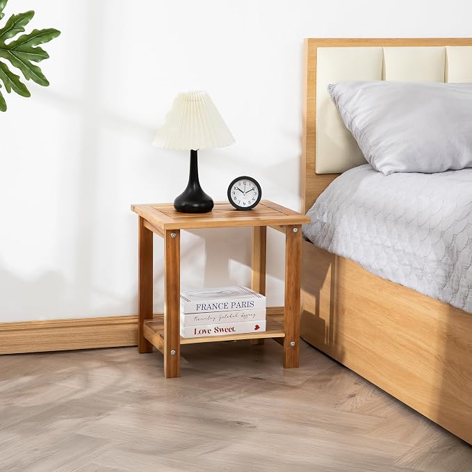 Double Adirondack Side Table, Weather-Resistant Rectangular End Table - Image 3