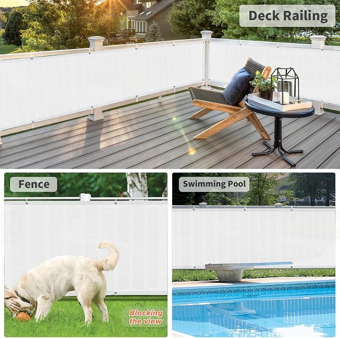 LOVE STORY Balcony Privacy Screen, 2.5'x6' Deck Shield Screen Fence Cover - Image 4