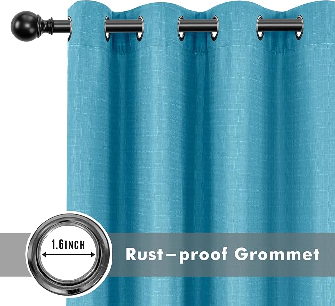 HolidayIdeas 4 Panels Flax Linen Outdoor Curtains - Image 4