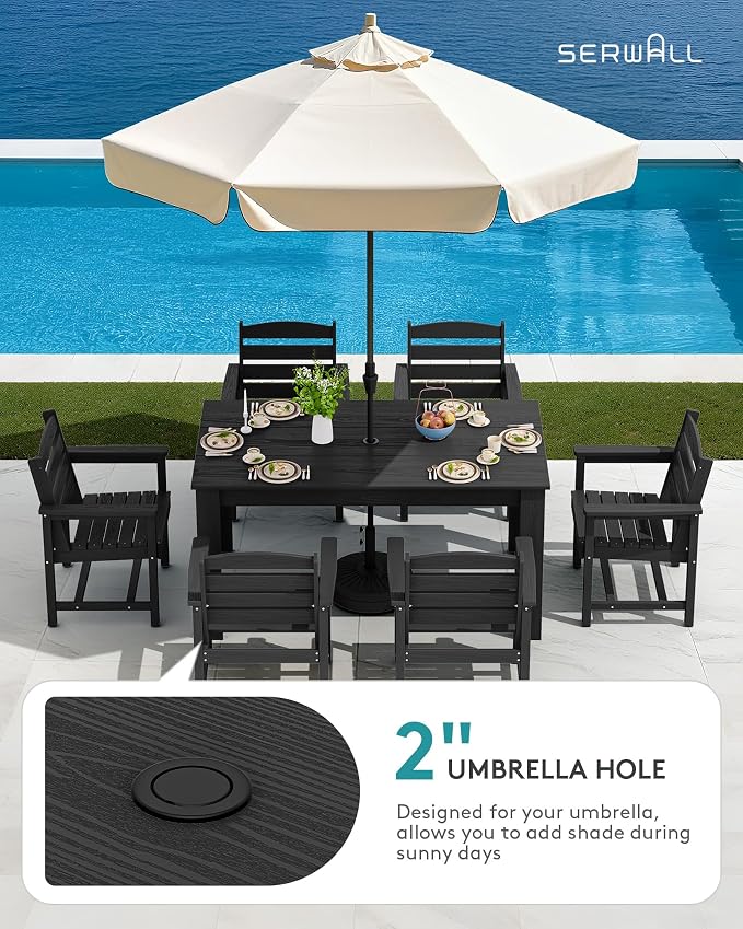 SERWALL Patio Dining Set for 6, Outdoor Dining Sets for 6 Person - Image 4