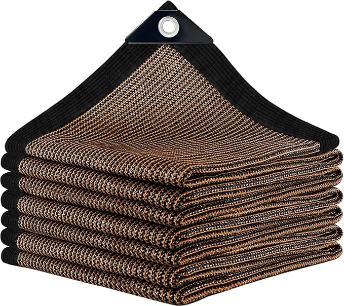 Mocha Sun Shade Cloth, 10x12FT Pergola Shade Cover by IMSGVIFO
