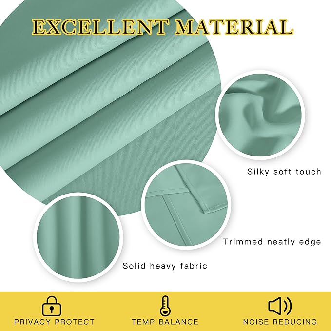 NICETOWN Blackout Curtains 84 Inch Length, Thermal Insulated Room Darkening - Image 3