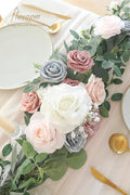 Artificial Flowers Eucalyptus Garland, 6 Ft Blush and Powder Blue Vine