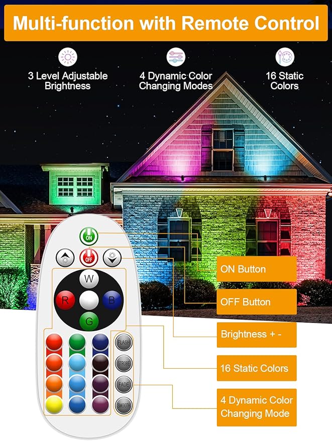 ZUCKEO 12W RGB Low Voltage Landscape Lights, LED Color Changing Landscape - Image 4