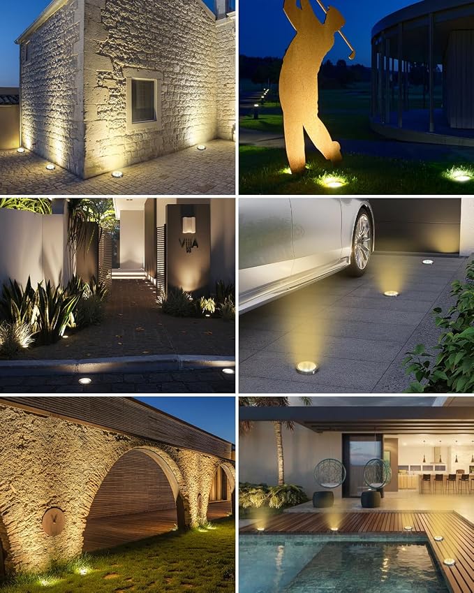 btfarm 10 Pack Solar Ground Lights Outdoor, 8 LED Solar Disc Lights IP65 - Image 7