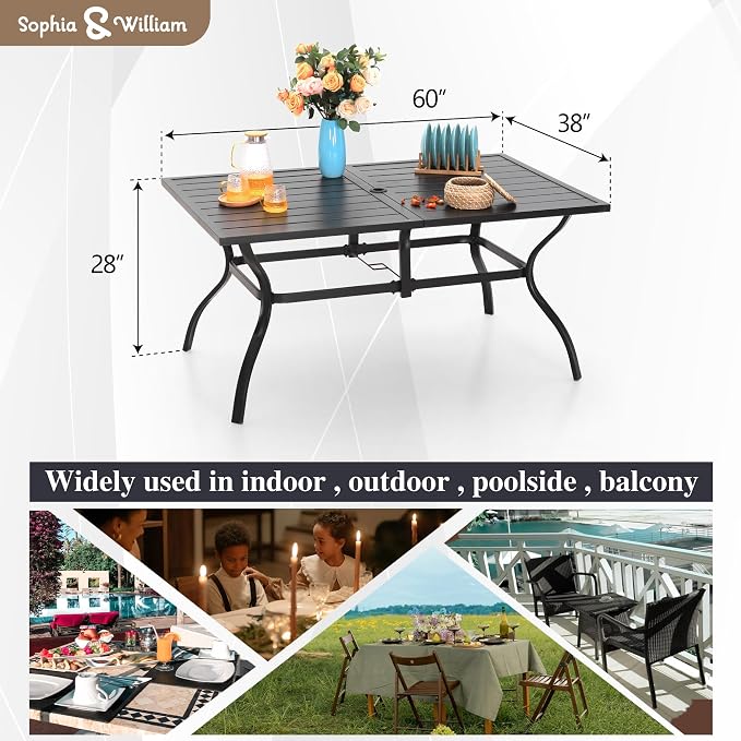 Sophia & William Patio Outdoor Table and Chairs Set - Image 9