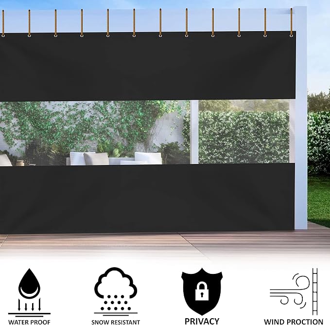 Covers & All Outdoor Clear Panel Curtain, 12 oz Vinyl Outdoor Curtains - Image 4