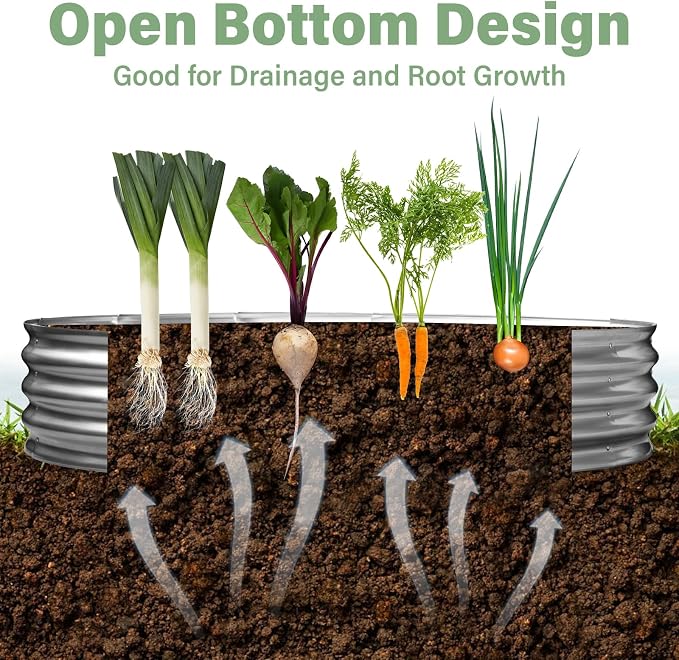 TATAANTY Galvanized Raised Garden Bed - Image 5