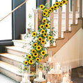 Artificial Sunflower Garland, 7.5 Ft Silk Vines in Yellow and Green