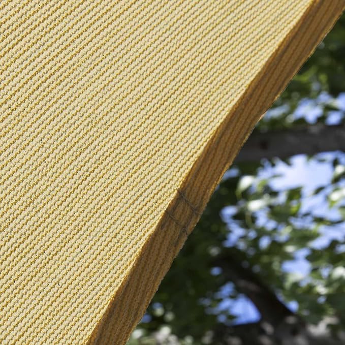 Amgo Custom Size 26' x 26' x 26' Sand Beige Triangle Sun Shade Sail Order to - Image 8