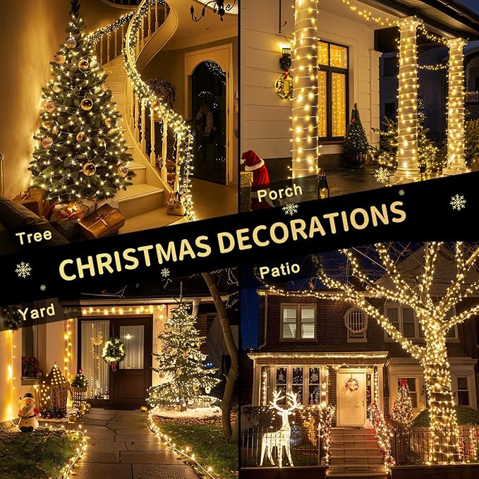 String Lights 1200 LED Warm White 315 FT with Remote and Timer